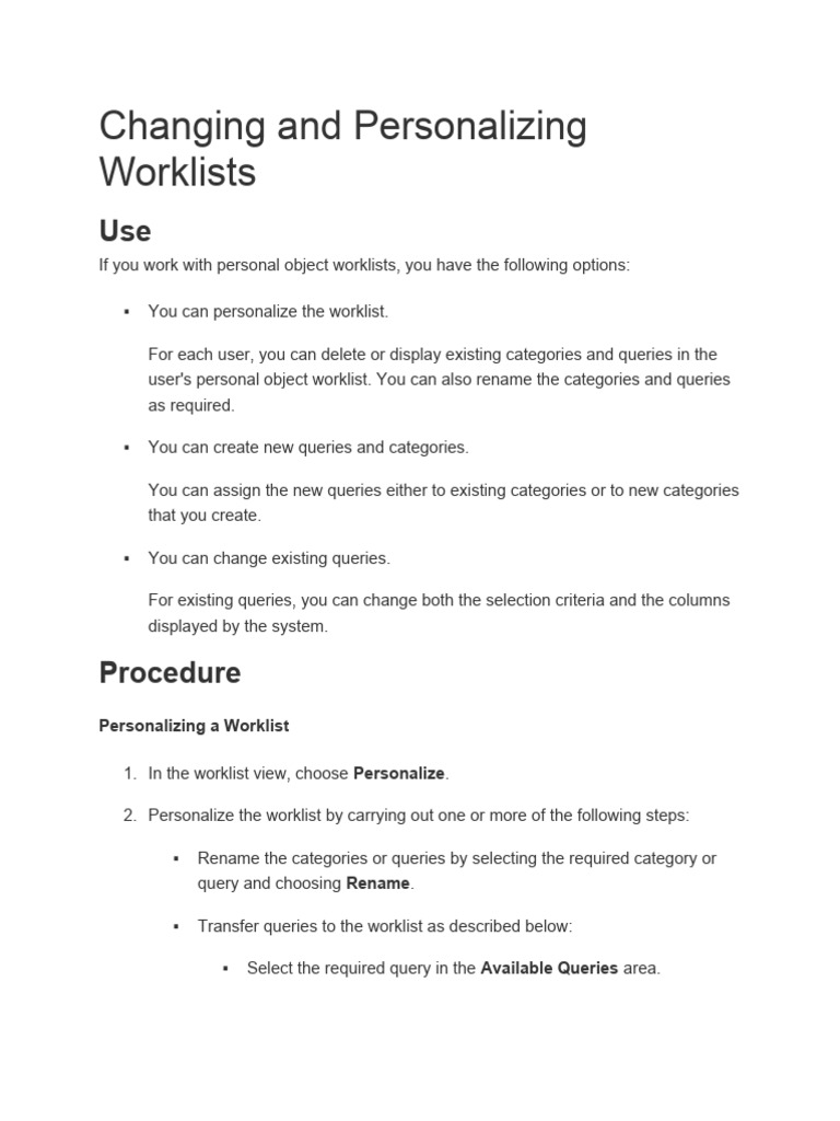 17 Changing and Personalizing Worklists in SAP eSPP | PDF | Computer ...