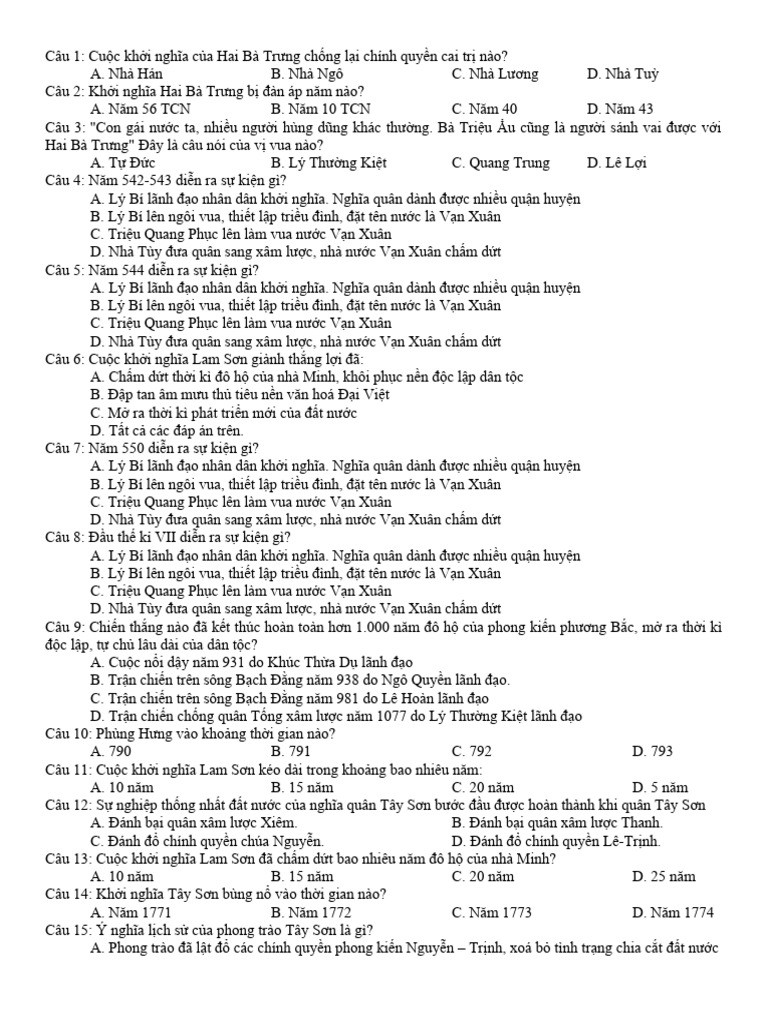 Bài 8 TN Su 11 | PDF