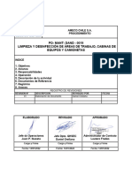 PO-MANT-DAND-00019 Limpieza y Desinfección de Áreas de Trabajo, Cabina de Equipos y Camionetas