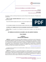 Ley General de Acceso de La Mujeres A Una Vida Libre de Violencia Versión INE UTIGyND