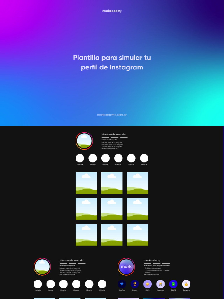 Plantilla Perfil de Instagram | PDF | Crecimiento personal y ...