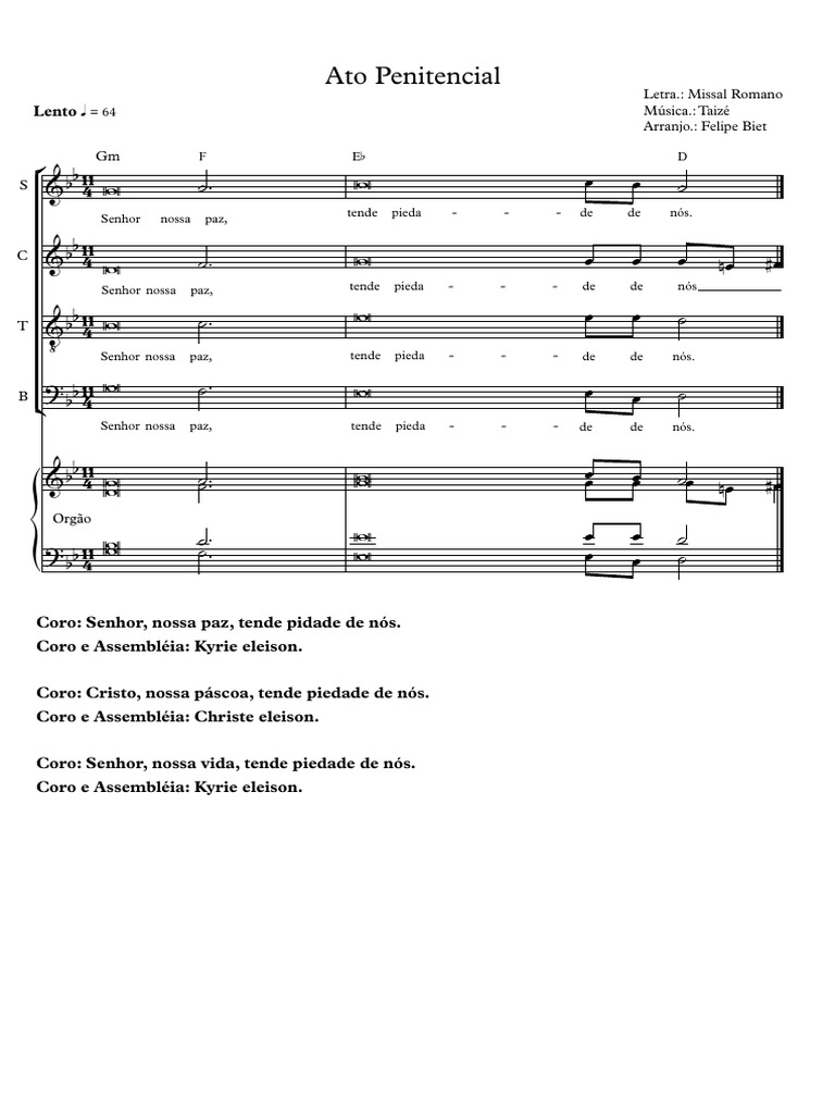 Ato Penitencial - Partitura Completa | PDF