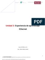 Unidad 3 Experiencia de Aprendizaje. Ethernet
