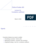 Political Studies 385 Lecture 8c: Correlation Coefficient: March 8, 2022