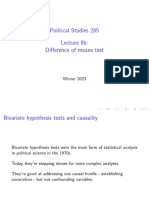 Political Studies 285 Lecture 8b: Difference of Means Test: Winter 2023