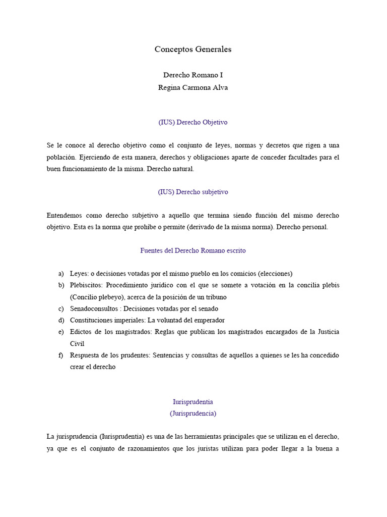 Conceptos Clave del Derecho Romano | PDF | Justicia | Crimen y violencia