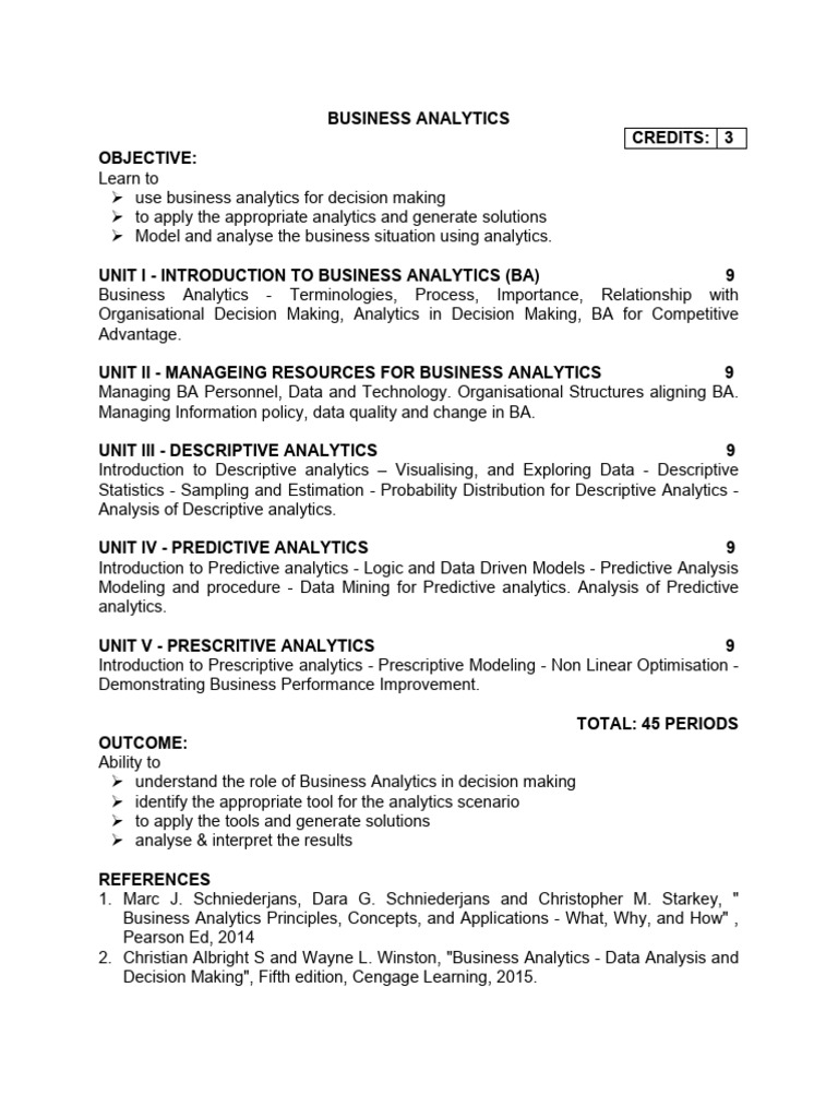 Business Analytics Mba Pdf Career Growth