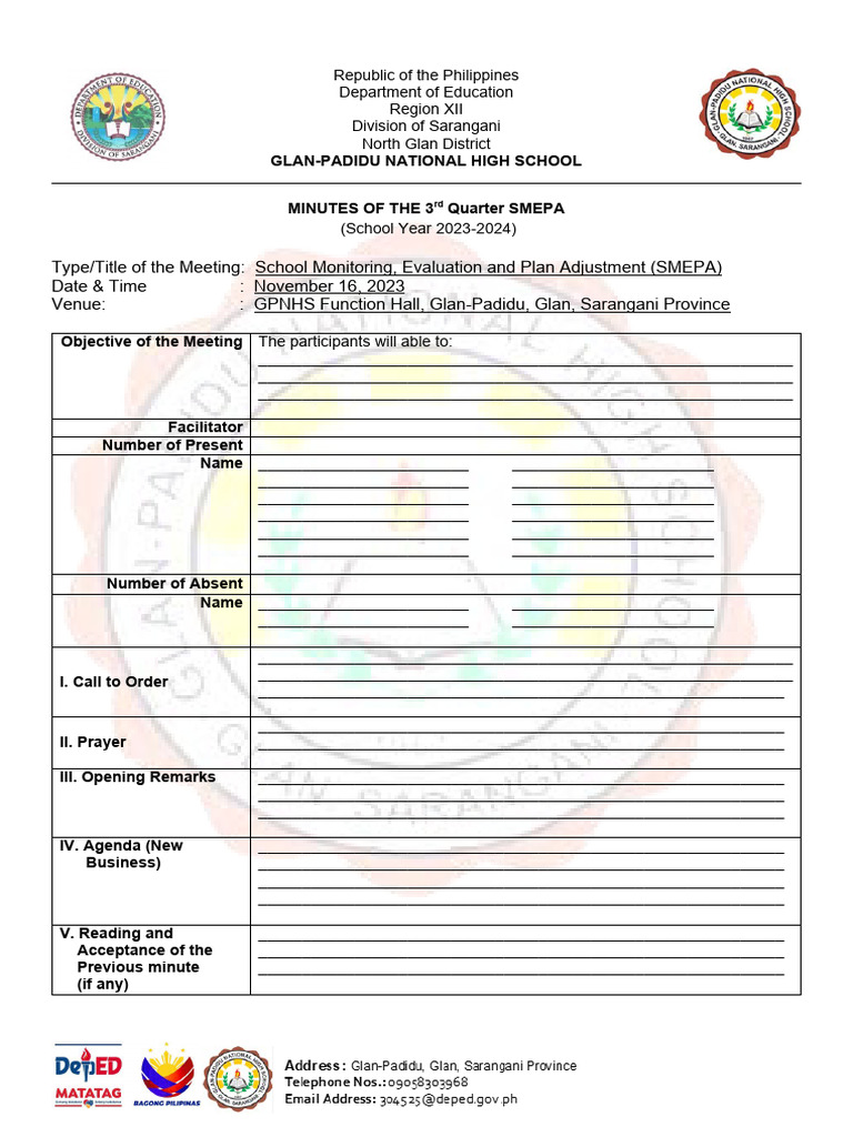Minutes of Meeting FGD 2023 | PDF