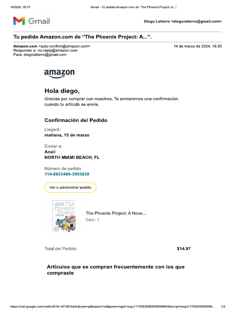 Phoenix Project Book - Diego Latierro - 14.97 | PDF
