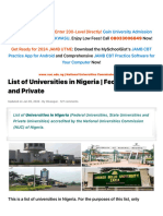 List of Universities in Nigeria - Federal, State