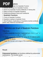 Definition and Graph of Quadratic Functions