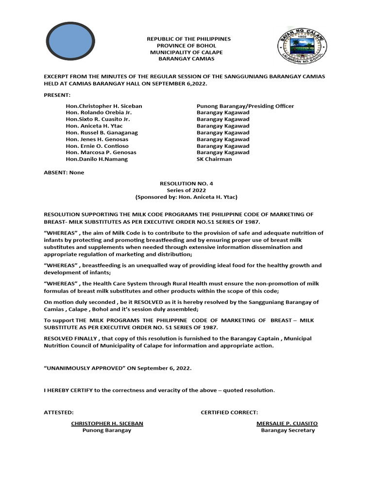 Executive order no 51 milk code pdf breast milk breastfeeding
