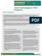 ASEAN Short Course Flyer New Technologies in TVET (Policies and Programs)
