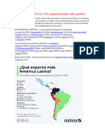 El Mapa de Bolivia y Las Exportaciones Alos Paises