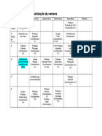 Organização da semana