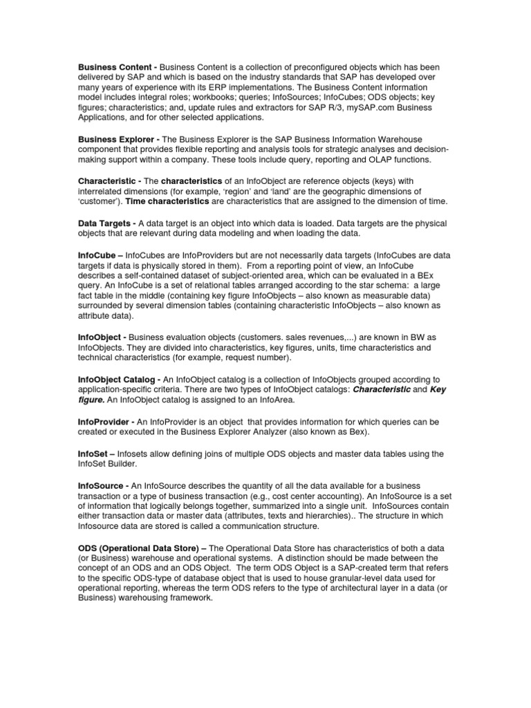 Understanding BW in Business Context | PDF | Database Transaction ...
