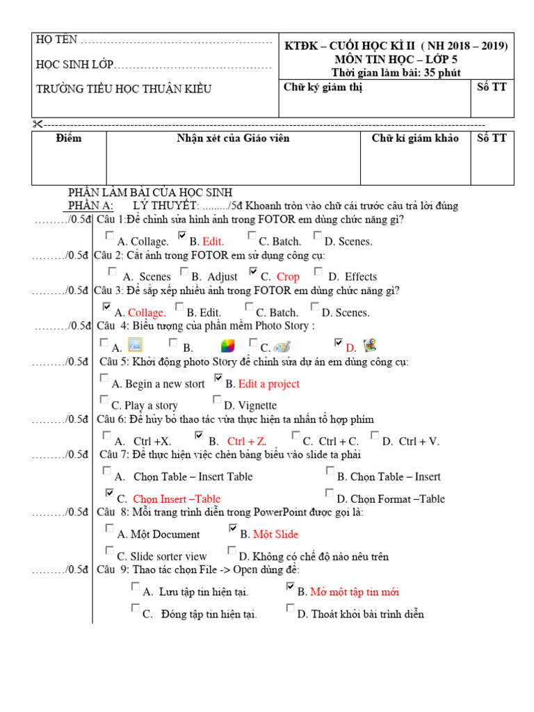 (123doc) de Thi Tin Hoc Lop 5 | PDF