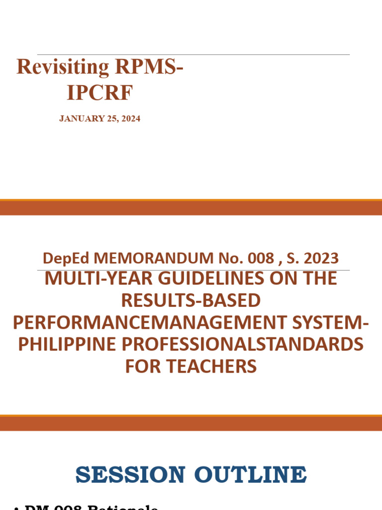 RPMS Cycle Guidelines 2024-2025 | PDF | Classroom | Teachers