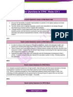 Social Justice Questions in UPSC Mains GS 1 2013 2021