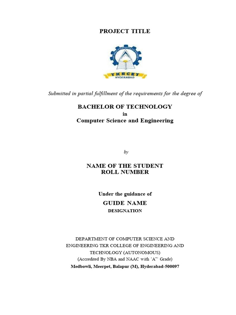 B.Tech Project Report Guidelines | PDF | Literature Review | Written ...