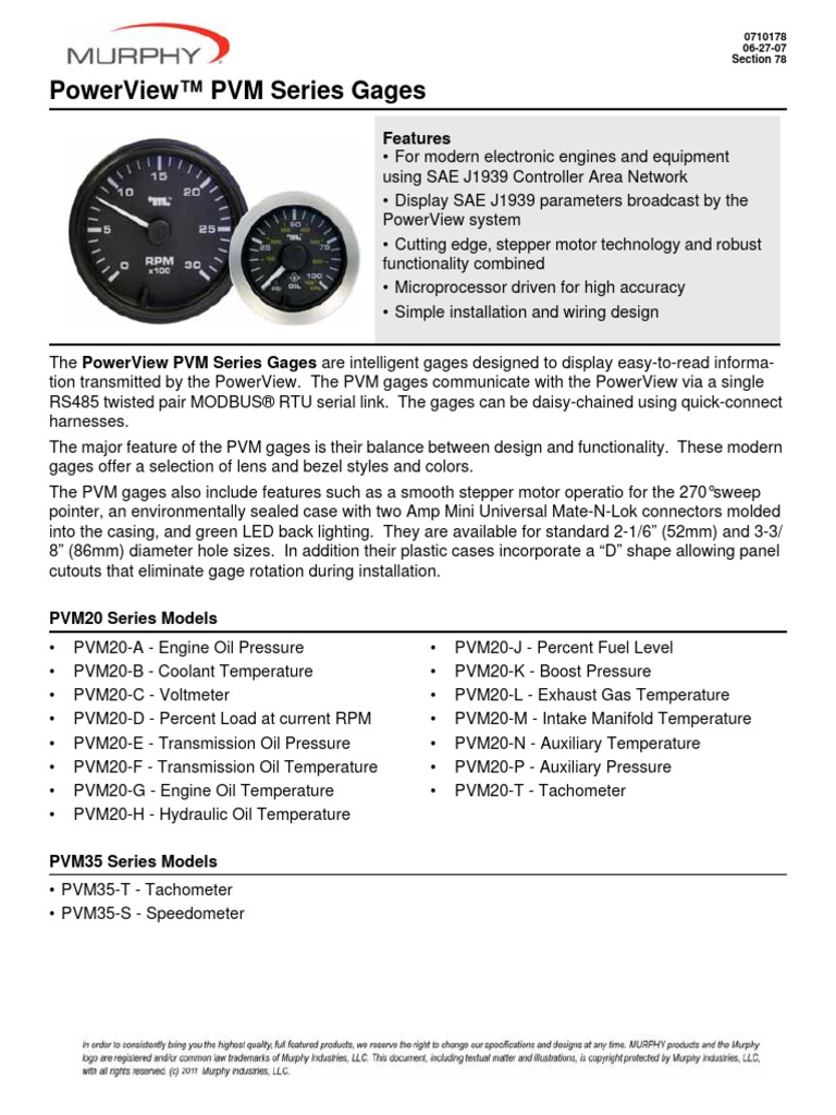 0710178-PVM Gages-B | PDF | Engines | Vehicles