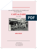 Café Paris Menu Dutch