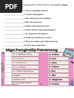 Uri NG Pang Uring Pamilang Worksheet For Grade 6 | PDF