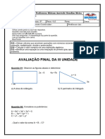 Avaliação Final Da III Unidade - 2023 Míriam 8º