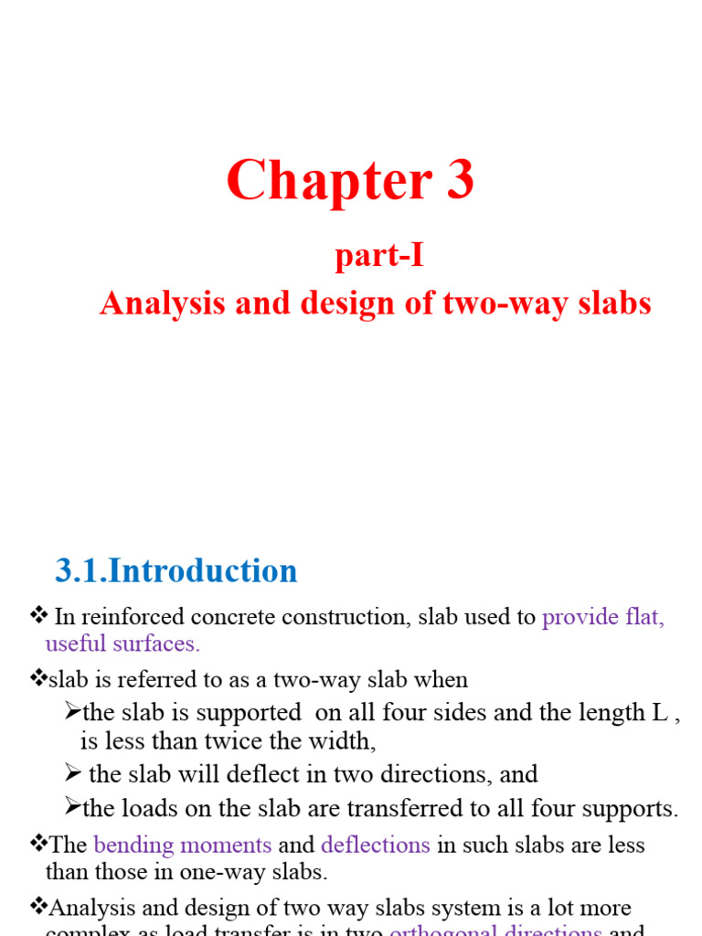 Chapter 3 Analysis and Design of Two way slab | PDF | Bending ...