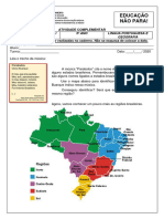 5º Ano Leitura e Interpretação de Trecho de Música e Mapa Regiões e Estados Do Brasil