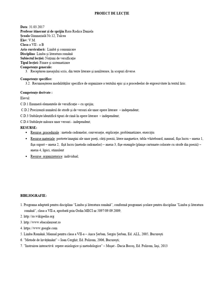 Proiect Tipuri de Rima | PDF