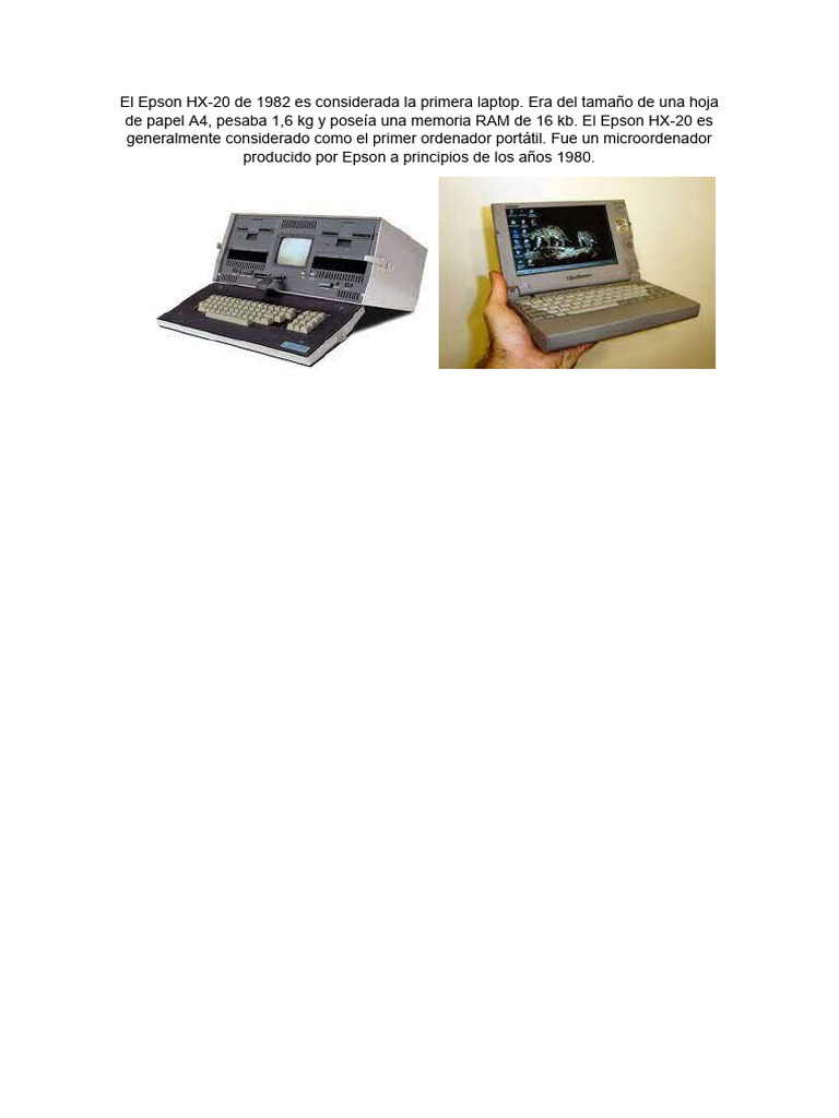 Epson HX-20: Primera Laptop 1982 | PDF | Arte
