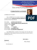Certification: Arturo Lapinig Refugio