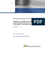 Microsoft Dynamics AX Testing Guidance White Paper