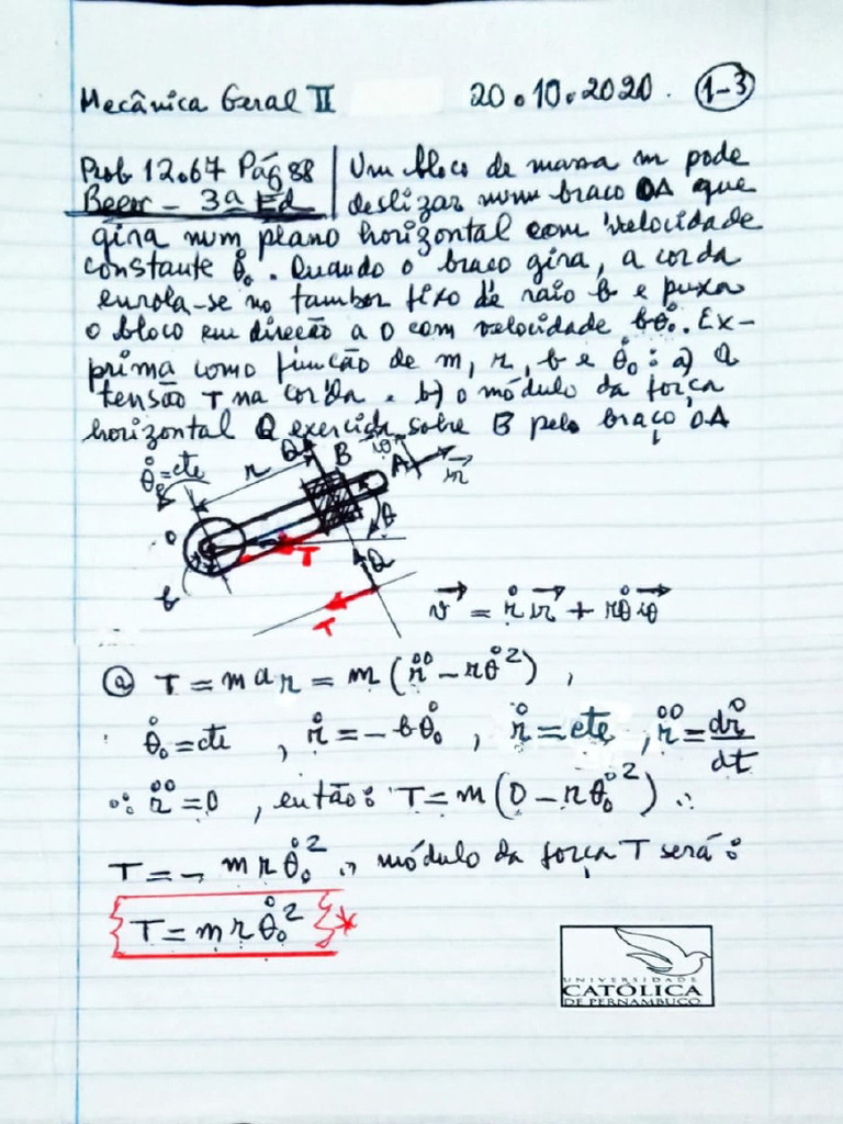 Aula 15 Mecânica Ii 20 10 2020 Pdf