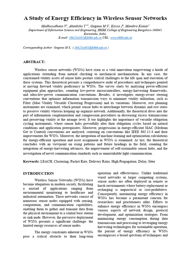 Energy Efficiency in Wireless Sensor Networks | PDF | Wireless Sensor ...