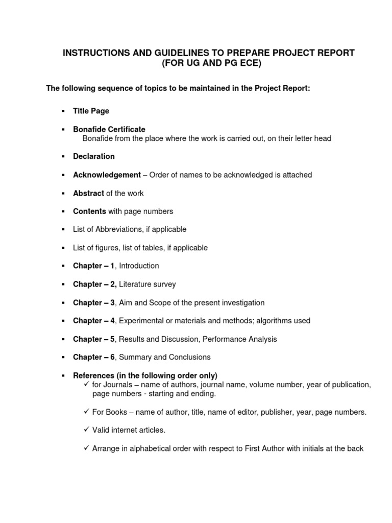 Project Report Guidelines for ECE | PDF | Doctor Of Philosophy