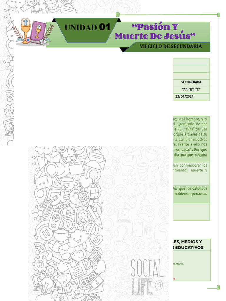 Unidad de Aprendizaje Religión 2024 | PDF | Aprendizaje | Fe