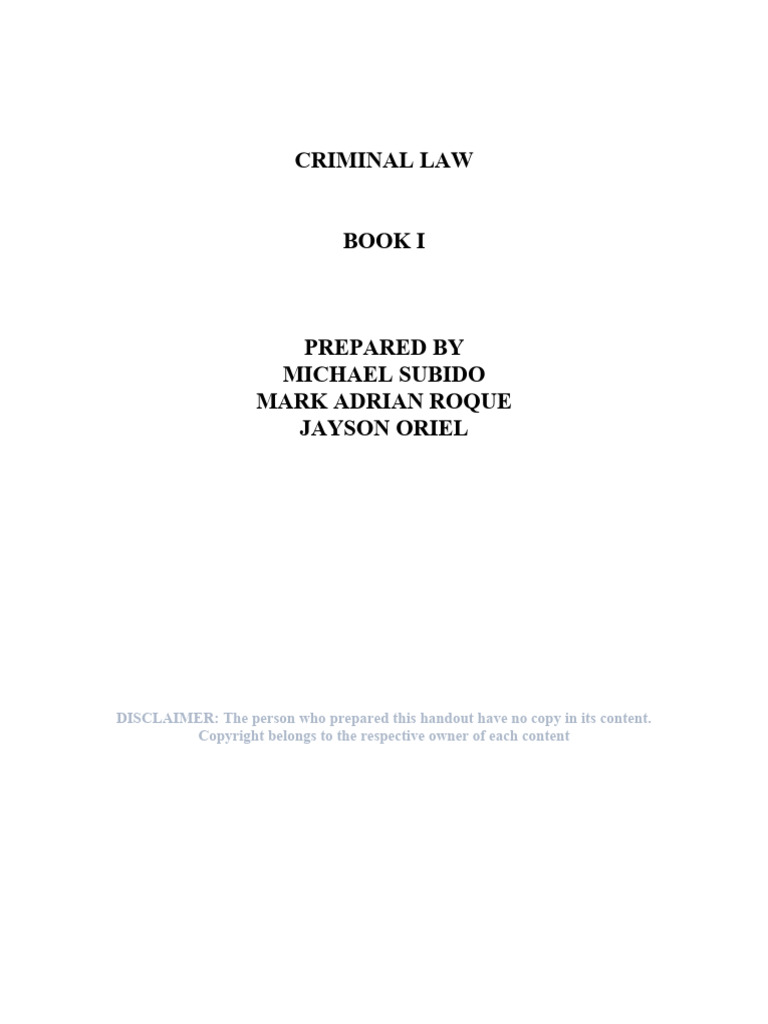 Overview of Philippine Criminal Law | PDF | Crimes | Crime & Violence