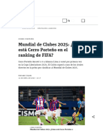 Mundial de Clubes 2025: ¿Cómo Está Cerro Porteño en El Ranking de FIFA?