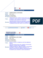 Registro Electoral - Consulta de Datos: Cédula: Nombre: Estado: Municipio: Parroquia: Centro