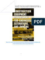 Construction Equipment Managementfor Engineers Estimatorsand Construction Managers