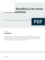 Escuelas Filosóficas y Las Ramas Del Conocimiento