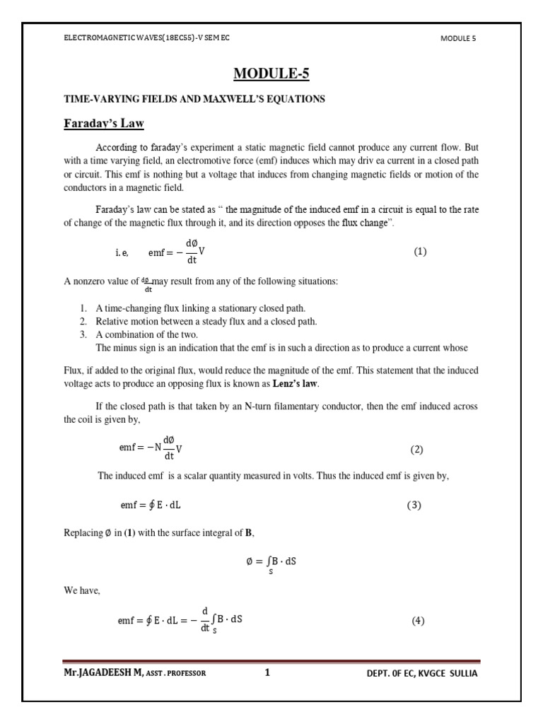 Module 5 | PDF | Electromagnetic Induction | Electromagnetic Field