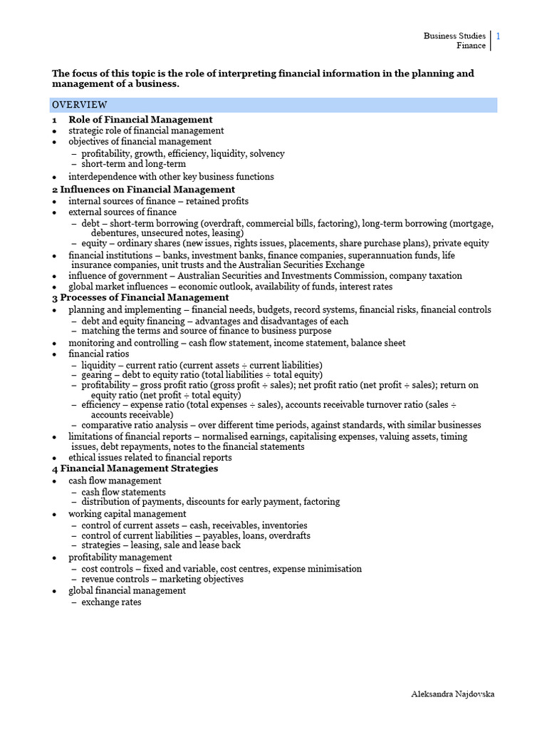 Financial Management Essentials | PDF | Stocks | Debt