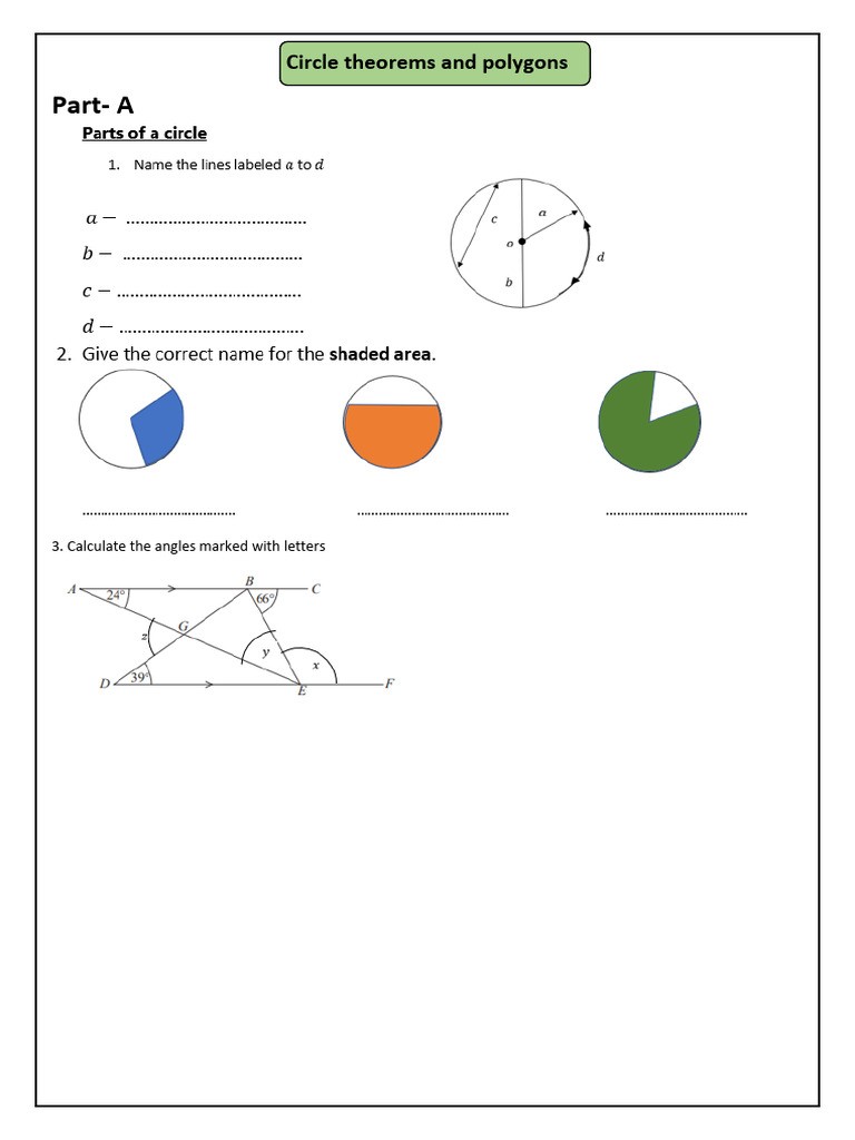Assignment - Circle Theorems and Polygons | PDF
