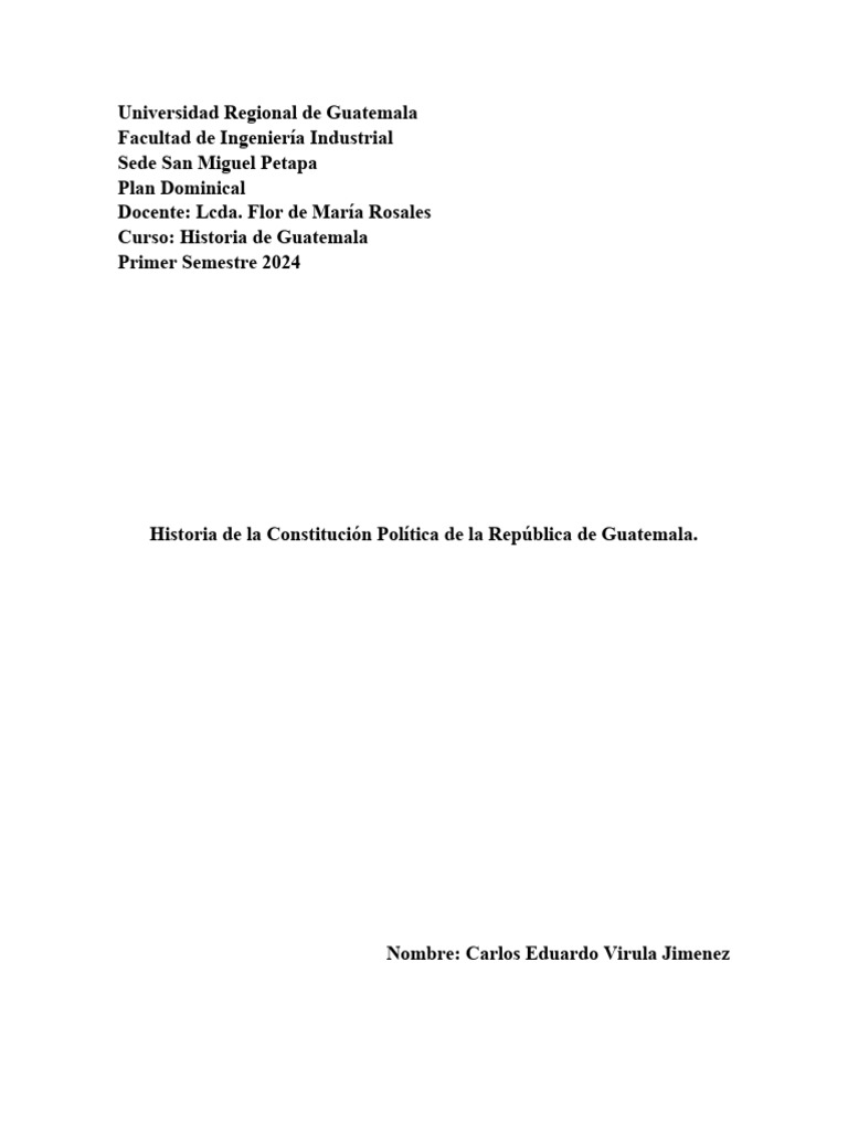 Historia de la Constitución de Guatemala | PDF | Guatemala | Constitución