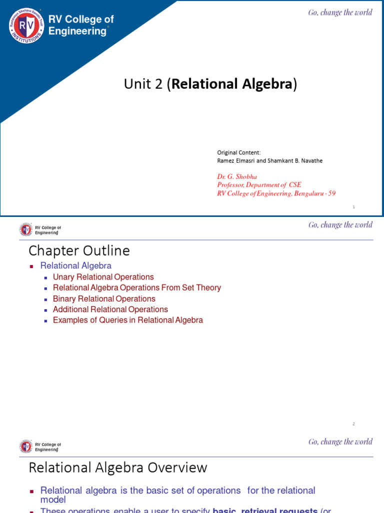 Unit-2-Relational Algebra | PDF | Relational Model | Mathematics