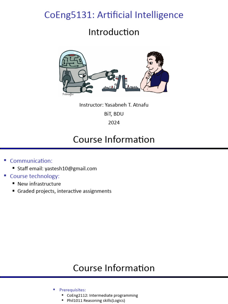 Lecture 1 - Introduction | PDF | Artificial Intelligence | Intelligence ...