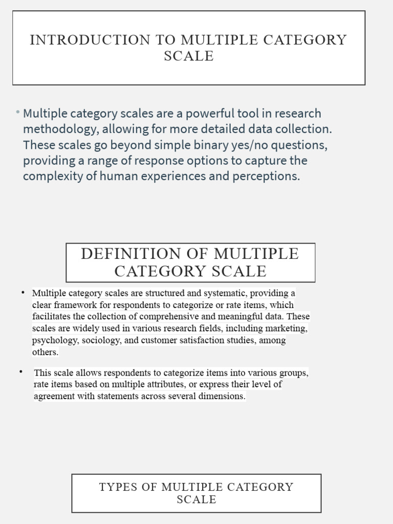 Introduction To Multiple Category Scale | PDF | Bias | Likert Scale